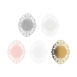 Laser-Kartenaufleger, Zierdeckchen, Ornament 9, 13,2cm x 10,4cm, 220 g/m², 5 Farbtöne, 20 Stück