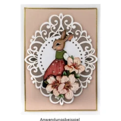 Laser-Kartenaufleger, Zierdeckchen, Ornament 9, 13,2cm x 10,4cm, 220 g/m², 5 Farbtöne, 20 Stück