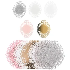 Laser-Kartenaufleger, Zierdeckchen, Ornament 9, 13,2cm x 10,4cm, 220 g/m², 5 Farbtöne, 20 Stück