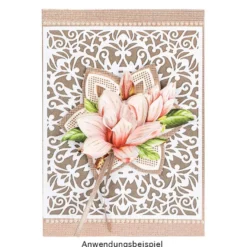 Laser-Kartenaufleger, Zierdeckchen, Ornament 14, 14cm x 11,2cm, 220 g/m², 5 Farbtöne, 20 Stück