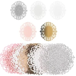 Laser-Kartenaufleger, Zierdeckchen, Ornament 11, 11,5cm x 10,5cm, 220 g/m², 5 Farbtöne, 20 Stück