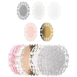 Laser-Kartenaufleger, Zierdeckchen, Ornament 10, 14cm x 9,2cm, 220 g/m², 5 Farbtöne, 20 Stück