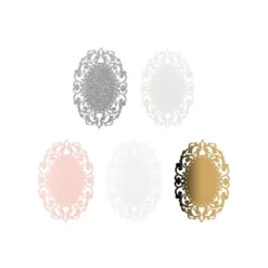 Laser-Kartenaufleger, Zierdeckchen, Ornament 10, 14cm x 9,2cm, 220 g/m², 5 Farbtöne, 20 Stück
