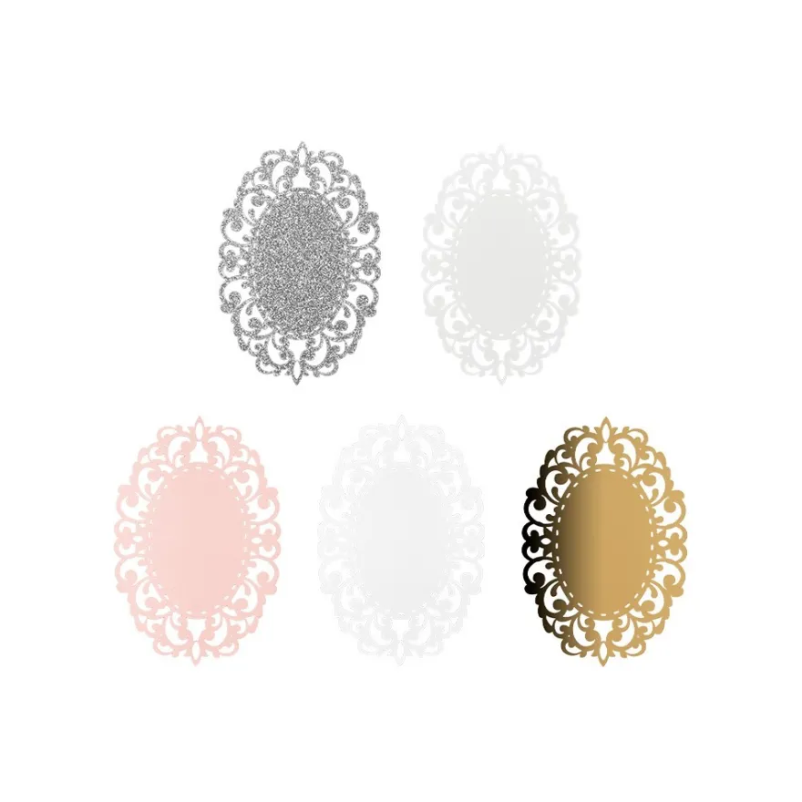Laser-Kartenaufleger, Zierdeckchen, Ornament 10, 14cm x 9,2cm, 220 g/m², 5 Farbtöne, 20 Stück