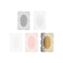 Laser-Kartenaufleger, Zierdeckchen, Ornament 8, 14cm x 9,4cm, 220 g/m², 5 Farbtöne, 20 Stück
