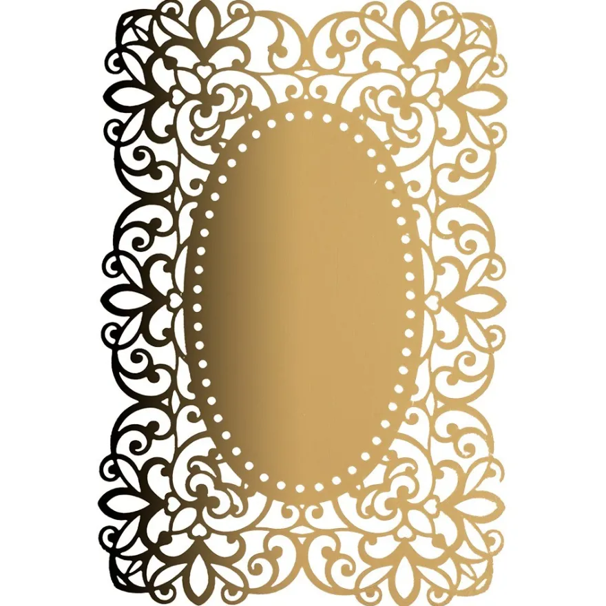 Laser-Kartenaufleger, Zierdeckchen, Ornament 8, 14cm x 9,4cm, 220 g/m², 5 Farbtöne, 20 Stück