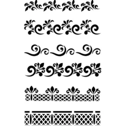 Laser-Kunststoff-Schablone, DIN A4, Bordüren-Ornamente