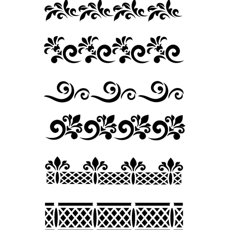 Laser-Kunststoff-Schablone, DIN A4, Bordüren-Ornamente