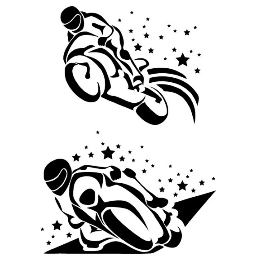 Laser-Kunststoff-Schablone, DIN A4, selbstklebend, Motorrad