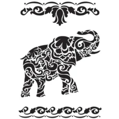 Laser-Kunststoff-Schablone, DIN A4, selbstklebend, Elefant