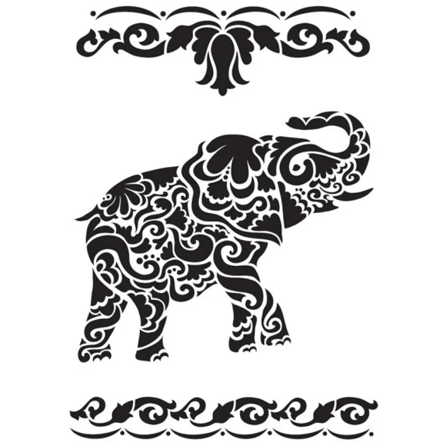 Laser-Kunststoff-Schablone, DIN A4, selbstklebend, Elefant