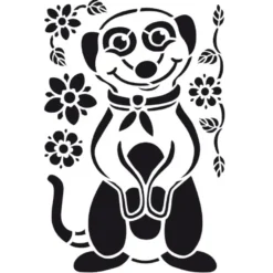 Laser-Kunststoff-Schablone, DIN A4, Erdmännchen