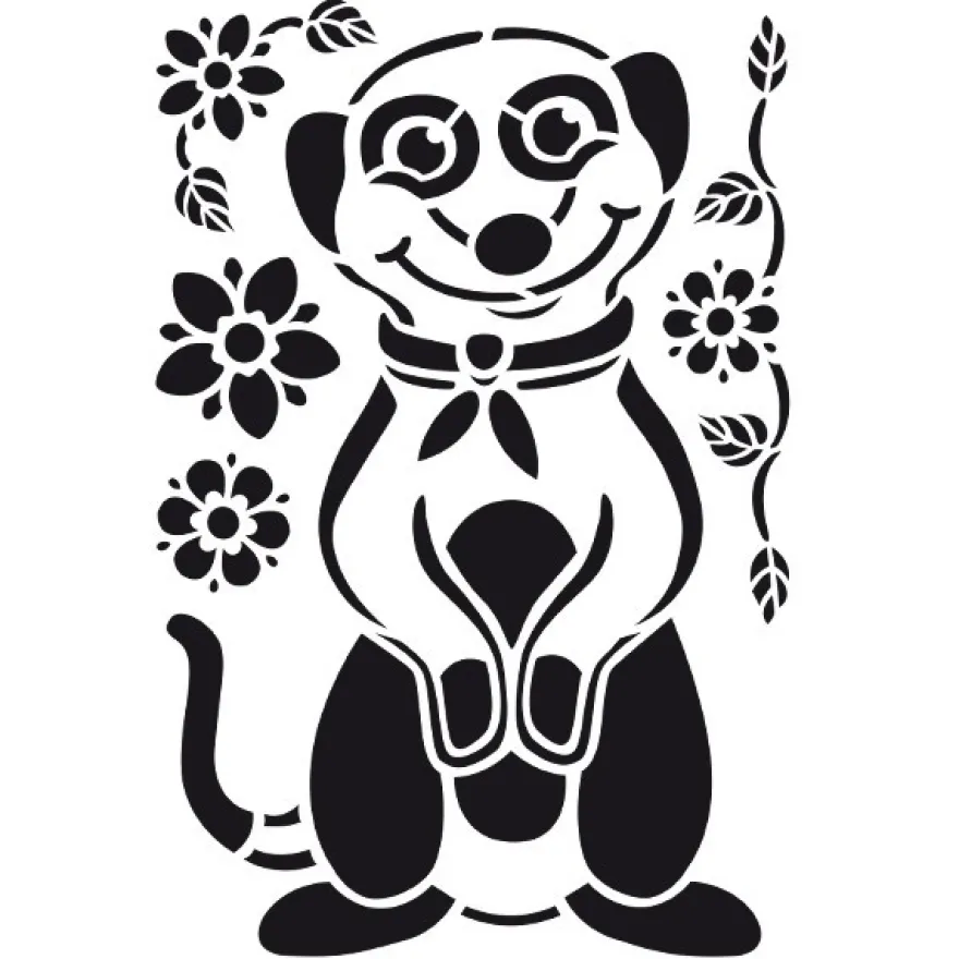 Laser-Kunststoff-Schablone, DIN A4, Erdmännchen