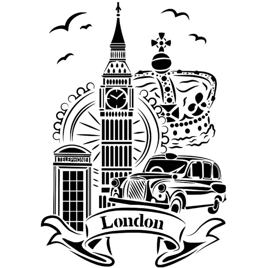 Laser-Kunststoff-Schablone, DIN A4, London