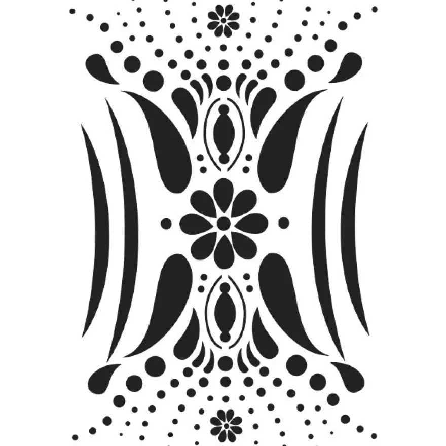Laser-Kunststoff-Schablone, DIN A3, Schlanke Linie, Floral-Design