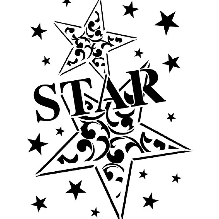 Laser-Kunststoff-Schablone, DIN A4, Star