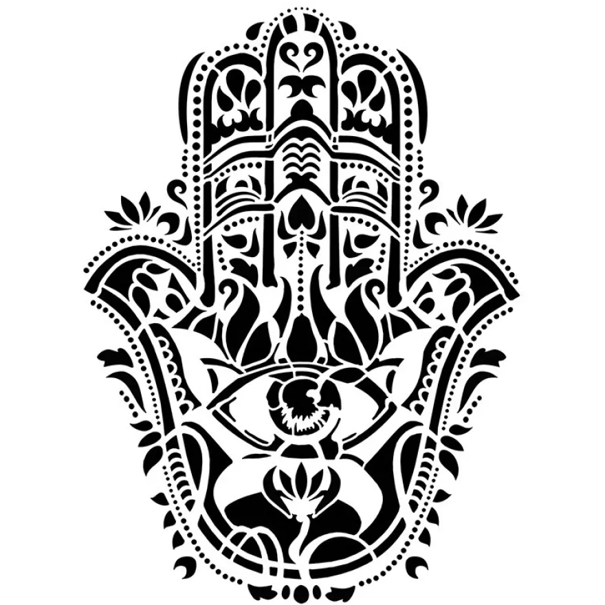 Laser-Kunststoff-Schablone, DIN A4, Hamsa-Hand