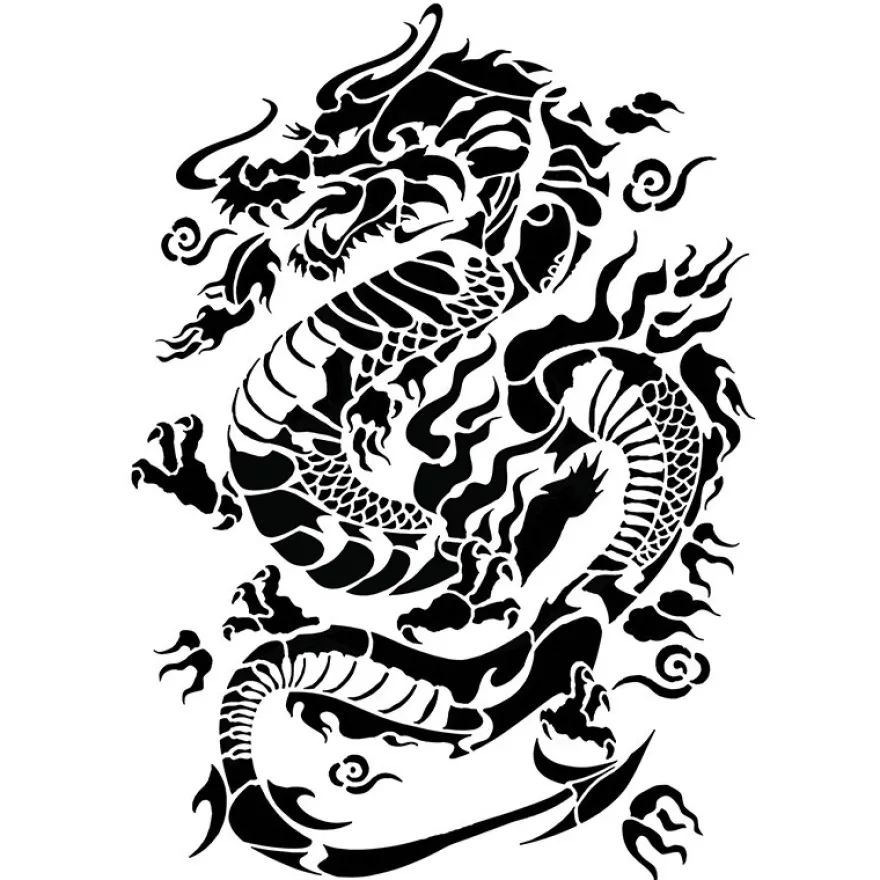 Laser-Kunststoff-Schablone, DIN A4, Drache