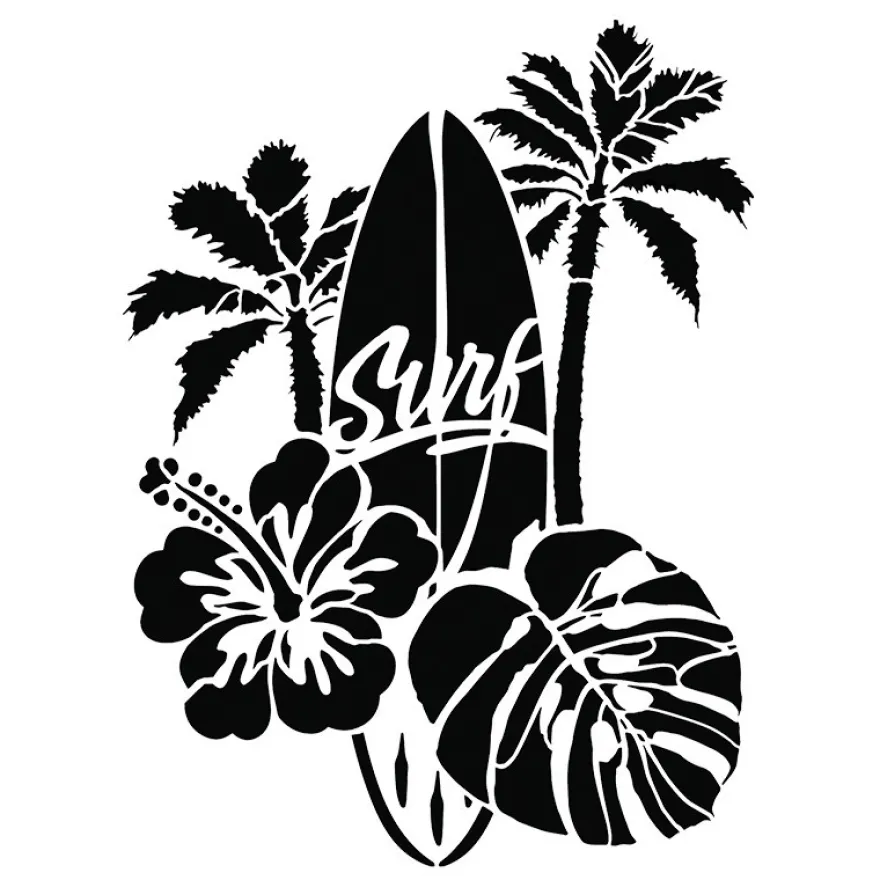 Laser-Kunststoff-Schablone, DIN A4, Surf-Sport,
