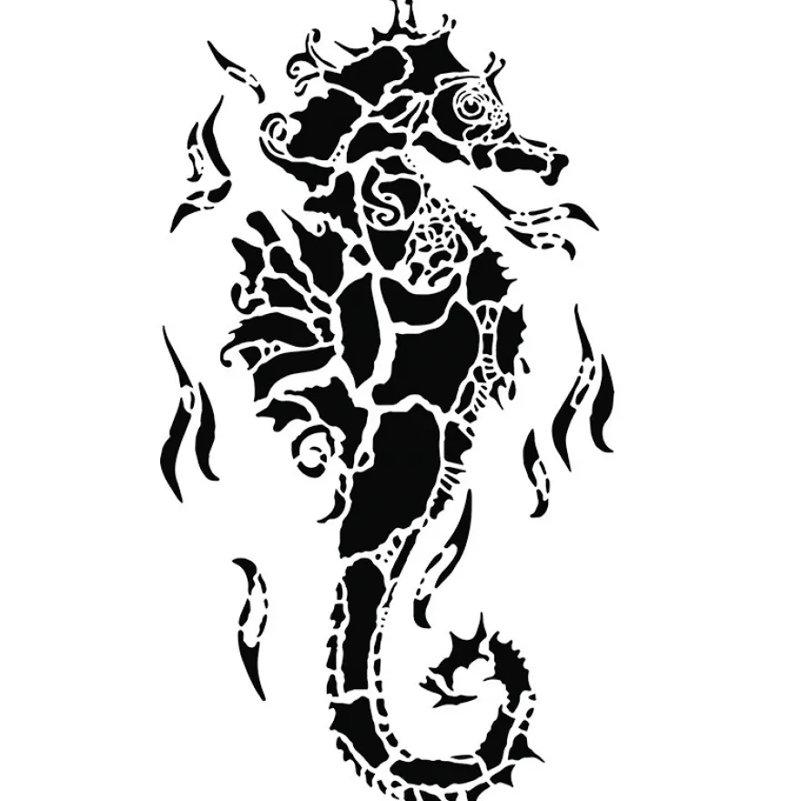 Laser-Kunststoff-Schablone, DIN A4, Seepferdchen