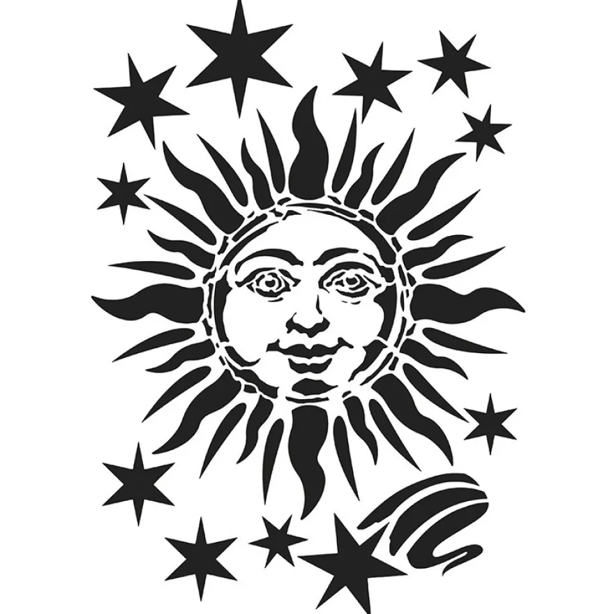 Laser-Kunststoff-Schablone, DIN A4, Sonne 2