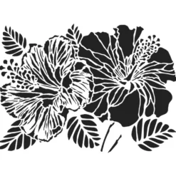 Laser-Kunststoff-Schablone, DIN A4, Hibiskus