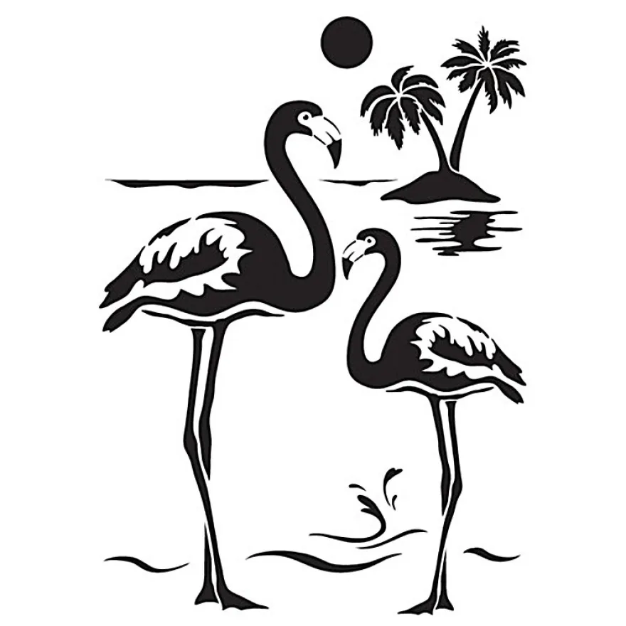 Laser-Kunststoff-Schablone, DIN A4, Flamingos