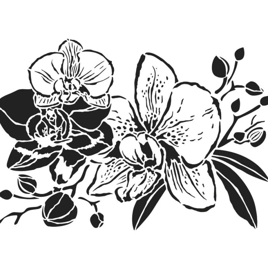 Laser-Kunststoff-Schablone, DIN A4, Orchideen 2