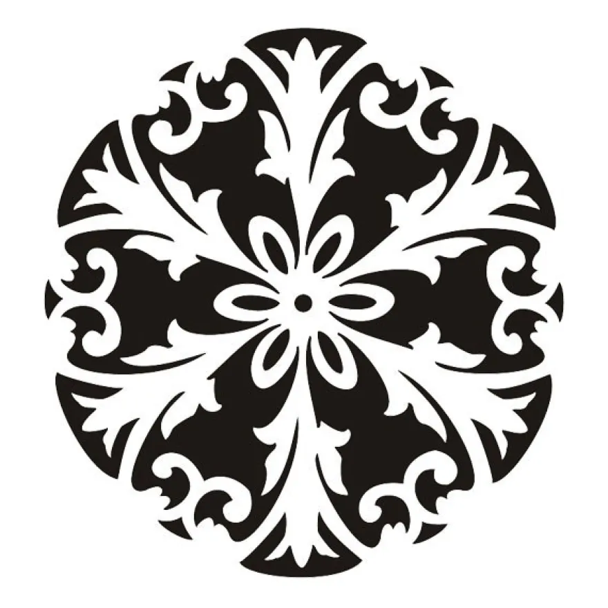 Laser-Kunststoff-Schablone, Mandala, Ø22cm, selbstkl., Design 3