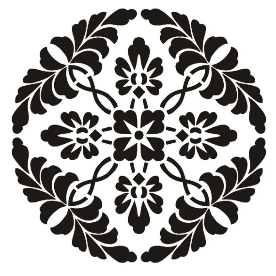 Laser-Kunststoff-Schablone, Mandala, Ø22cm, selbstkl., Design 1