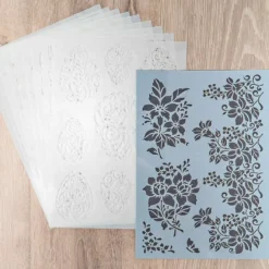 Laser-Kunststoff-Schablonen, Florale Ornamente & Bordüren, DIN A4, 10 Stück