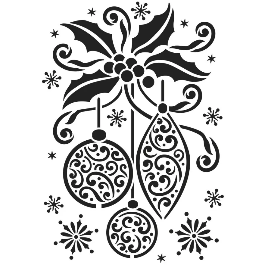 Laser-Schablone, Christbaumschmuck & Ilex, DIN A4