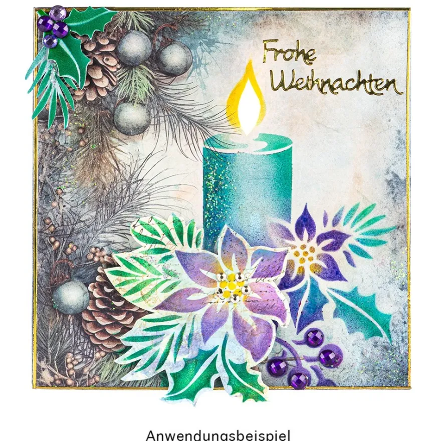 Laser-Schablonen, selbstklebend, Winter/Weihnachten, DIN A5, 15 Stück