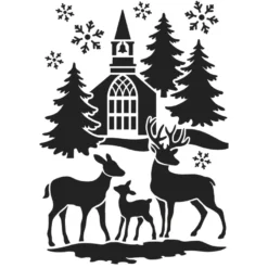 Laser-Schablone, Winterlandschaft, DIN A4