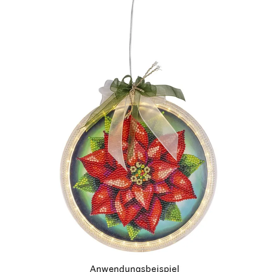 LED-Acryl-Rahmen, Ø 20,8cm, mit 36 LEDs in Warmweiß, inkl. Timer