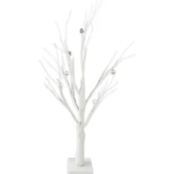 LED-Baum, mit Deko-Diamanten, 60cm hoch, 18 LED-Lämpchen in Warmweiß
