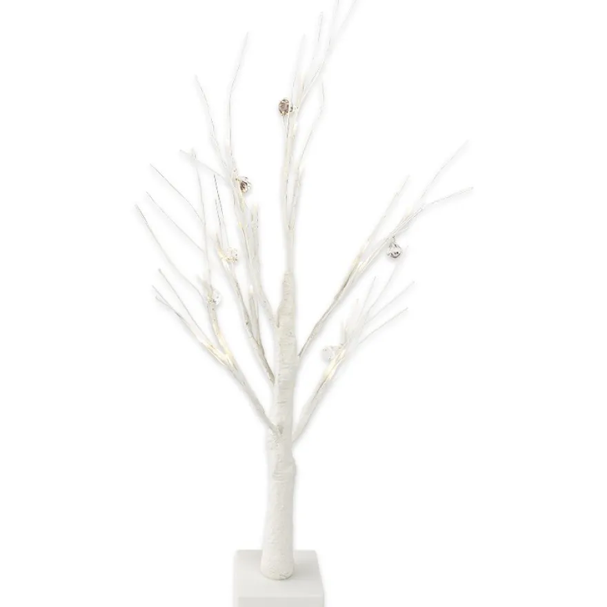 LED-Baum, mit Deko-Diamanten, 60cm hoch, 18 LED-Lämpchen in Warmweiß