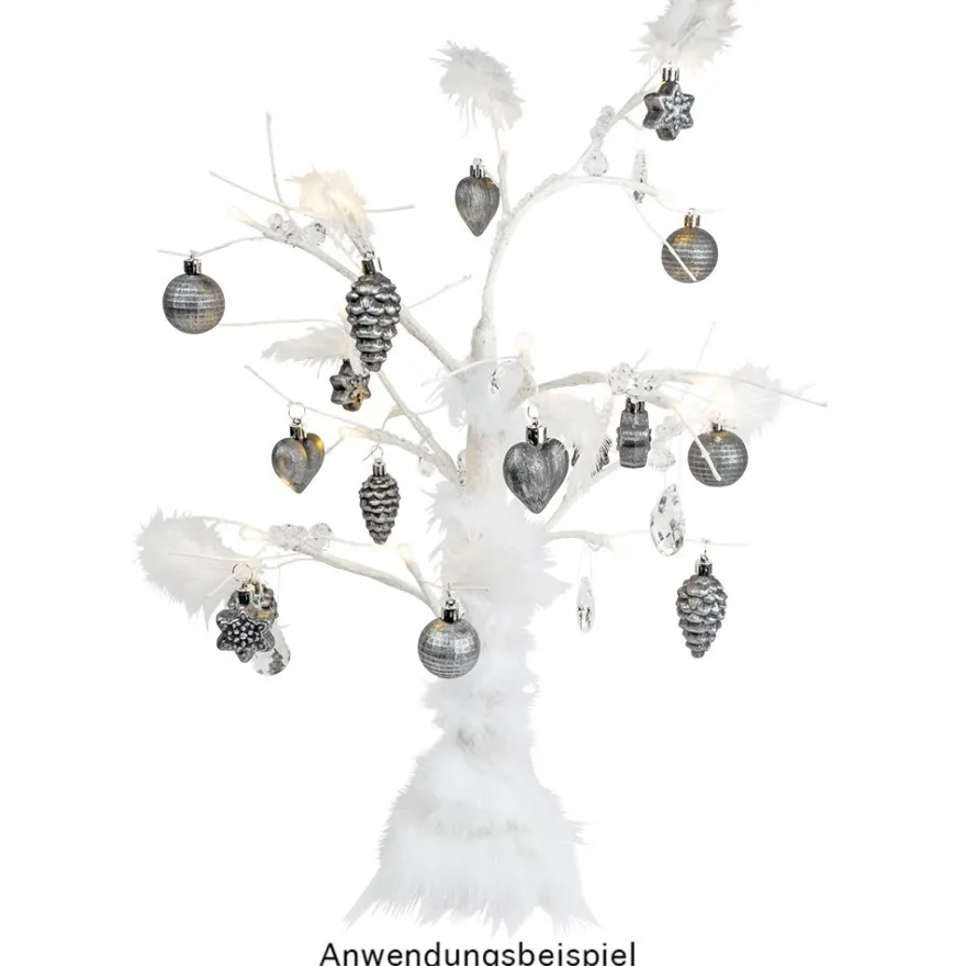 LED-Baum, mit Deko-Diamanten, 60cm hoch, 18 LED-Lämpchen in Warmweiß