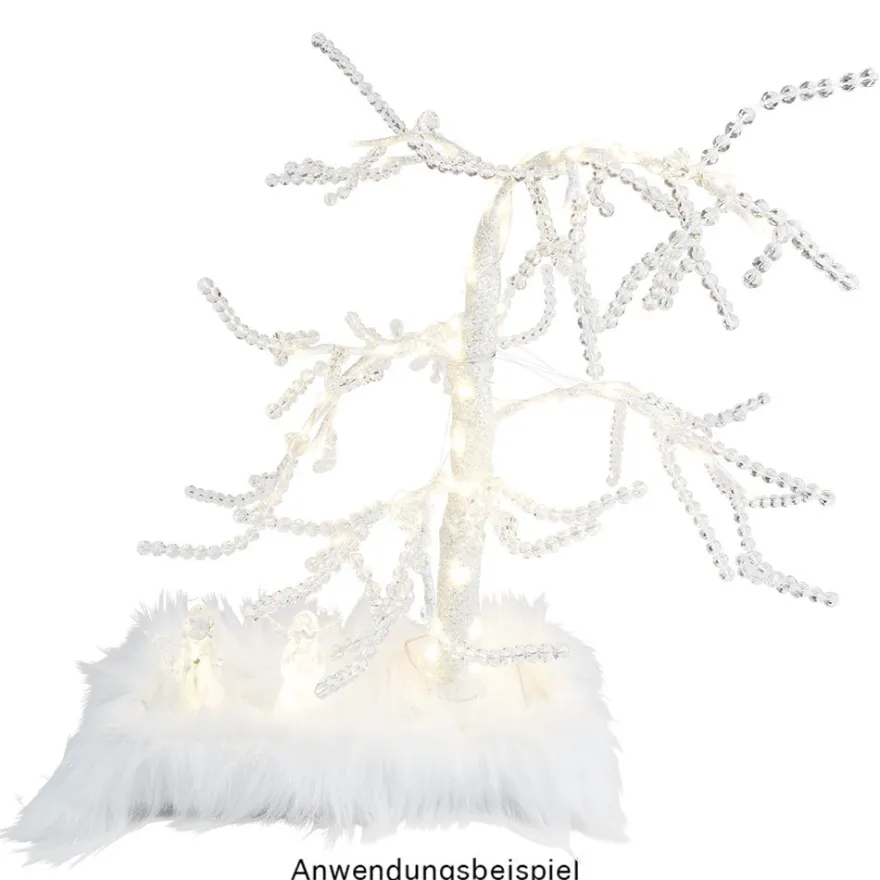 LED-Baum, mit Deko-Diamanten, 60cm hoch, 18 LED-Lämpchen in Warmweiß