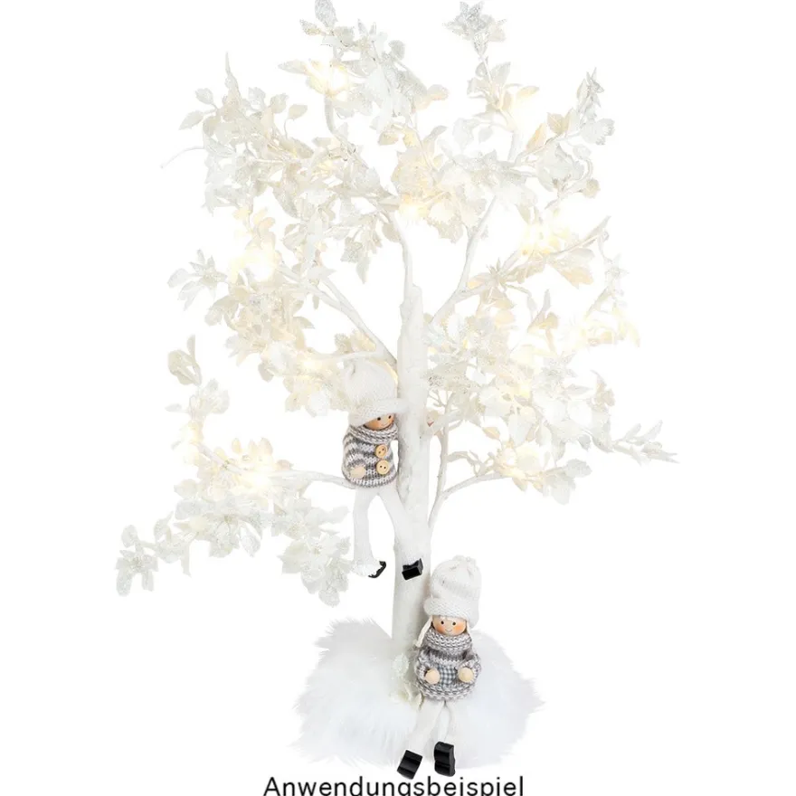LED-Baum, mit Deko-Diamanten, 60cm hoch, 18 LED-Lämpchen in Warmweiß