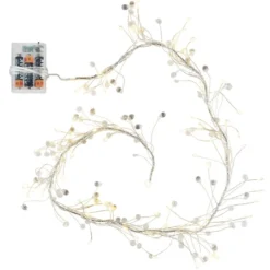 LED-Bündel-Drahtlichterkette, Kristall-Tropfen, transp., 80 LED-Lämpchen in Warmweiß, inkl. Timer