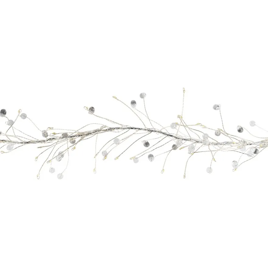 LED-Bündel-Drahtlichterkette, Kristall-Tropfen, transp., 80 LED-Lämpchen in Warmweiß, inkl. Timer