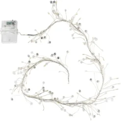 LED-Bündel-Drahtlichterkette, Kristall-Tropfen, transp., 80 LED-Lämpchen in Warmweiß, inkl. Timer