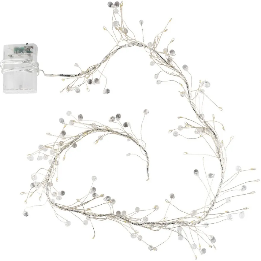 LED-Bündel-Drahtlichterkette, Kristall-Tropfen, transp., 80 LED-Lämpchen in Warmweiß, inkl. Timer