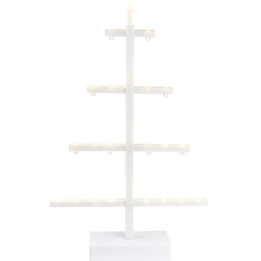 LED-Dekoleuchter, Tanne, 40cm hoch, 21 LED-Lichter in Warmweiß, Timer