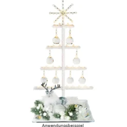 LED-Dekoleuchter, Tanne, 40cm hoch, 21 LED-Lichter in Warmweiß, Timer