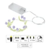 LED-Drahtlichterkette Blümchen, 10 LEDs in Warmweiß, 0,75m lang, Timer