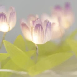 LED-Drahtlichterkette Blümchen, 10 LEDs in Warmweiß, 0,75m lang, Timer