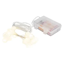 LED-Drahtlichterkette, Crackle-Kugeln, klar, 20 LEDs in Warmweiß, 3,05m lang, Timer