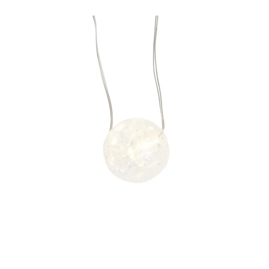 LED-Drahtlichterkette, Crackle-Kugeln, klar, 20 LEDs in Warmweiß, 3,05m lang, Timer